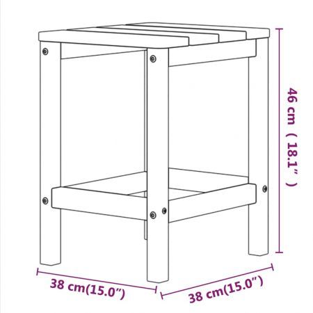 Garden Adirondack Table White 38x38x46 cm HDPE