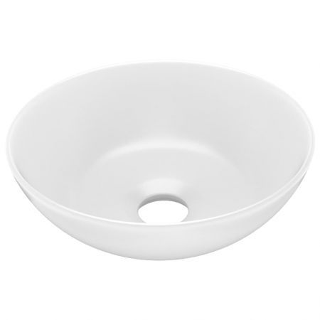 Bathroom Sink Ceramic Matt White Round