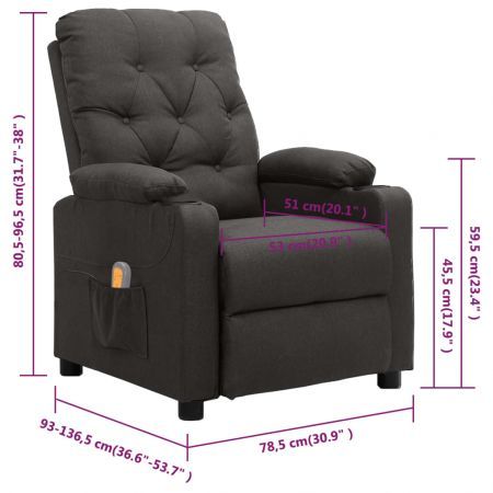 Massage Chair Dark Grey Fabric