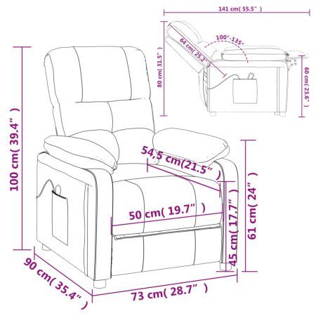 Massage Chair Brown Fabric