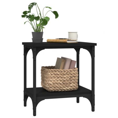 Side Table Black 40x30x42 cm Engineered Wood