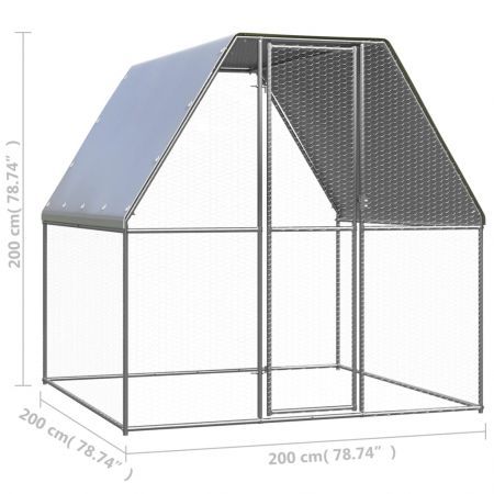 Outdoor Chicken Cage 2x2x2 m Galvanised Steel