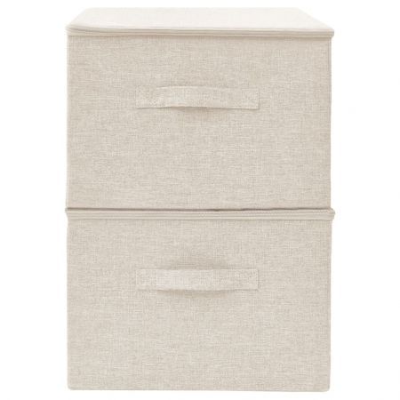 Storage Boxes 2 pcs Fabric 43x34x23 cm Cream