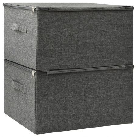 Storage Boxes 2 pcs Fabric 43x34x23 cm Anthracite