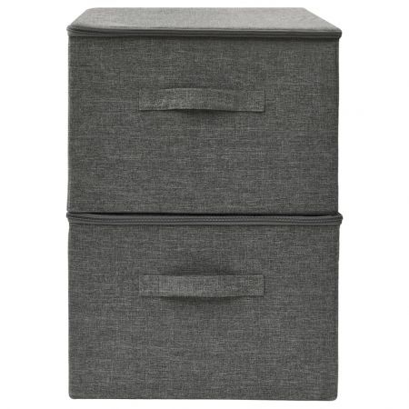 Storage Boxes 2 pcs Fabric 43x34x23 cm Anthracite