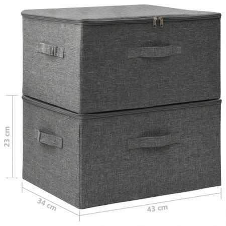 Storage Boxes 2 pcs Fabric 43x34x23 cm Anthracite