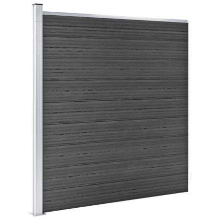 Fence Panel WPC 175x186 cm Black