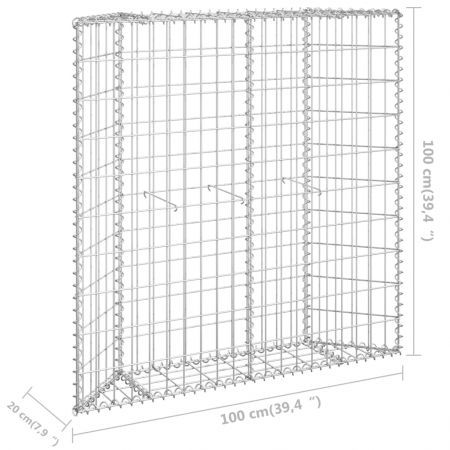 Trapezium Gabion Raised Bed Galvanised Steel 100x20x100 cm