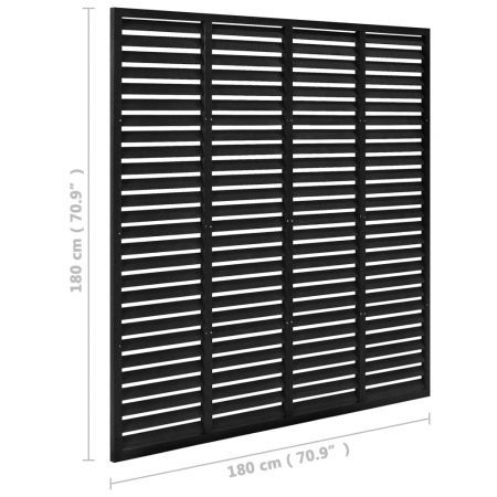 Louver Fence WPC 180x180 cm Black