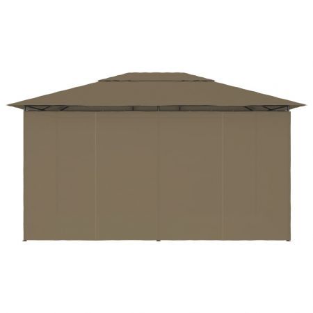 Garden Marquee with Curtains 4x3 m Taupe 180 g/m²