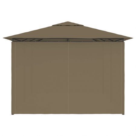 Garden Marquee with Curtains 4x3 m Taupe 180 g/m²