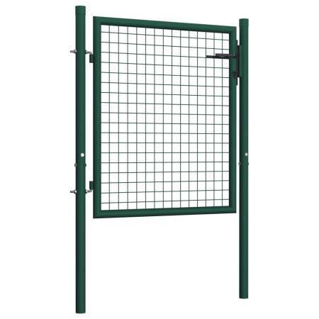 Fence Gate Steel 100x75 cm Green