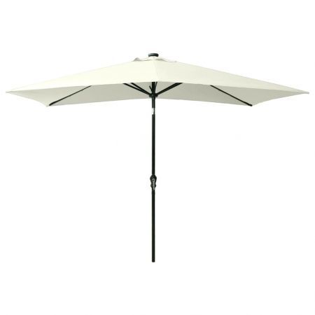 Parasol with LEDs and Steel Pole Sand 2x3 m