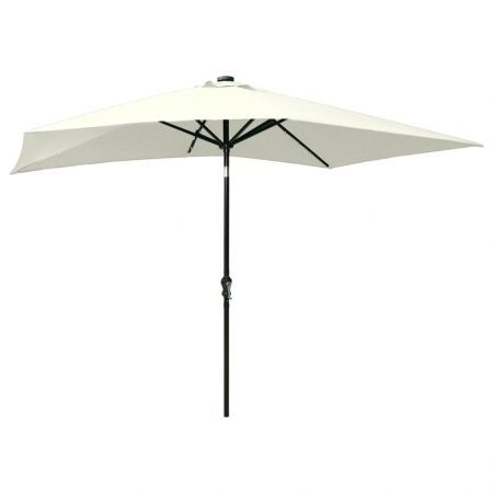 Parasol with LEDs and Steel Pole Sand 2x3 m