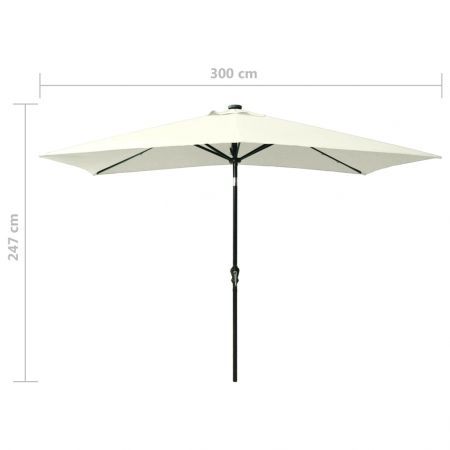 Parasol with LEDs and Steel Pole Sand 2x3 m