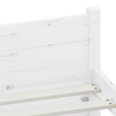 Bed Frame White Solid Wood 183x203 cm King Size