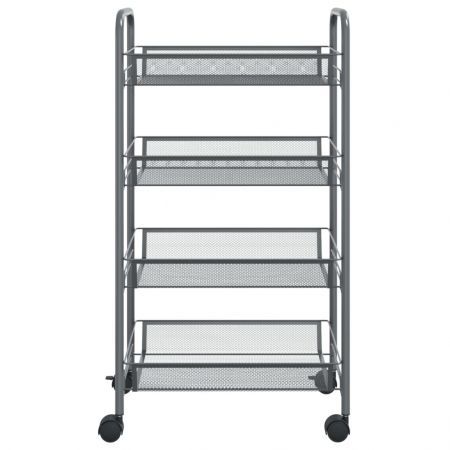 4-Tier Kitchen Trolley Grey 46x26x85 cm Iron