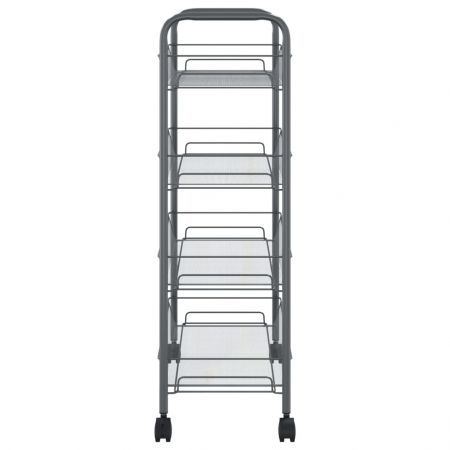 4-Tier Kitchen Trolley Grey 46x26x85 cm Iron