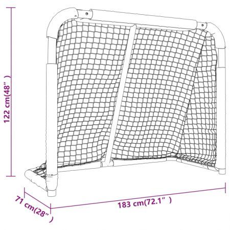 Hockey Goal Red and White 183x71x122 cm Polyester