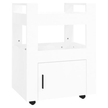 Kitchen Trolley High Gloss White 60x45x80 cm Engineered Wood