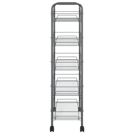 5-Tier Kitchen Trolley Grey 46x26x105 cm Iron