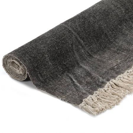 Kilim Rug Cotton 160x230 cm Anthracite