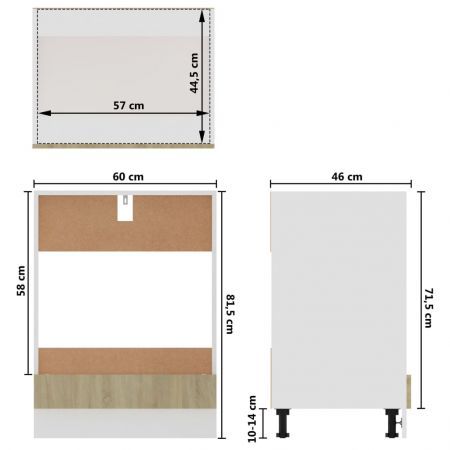 Oven Cabinet Sonoma Oak 60x46x81.5 cm Engineered Wood