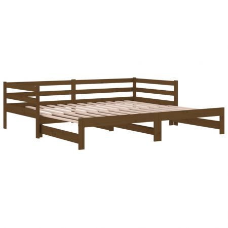 Pull-out Day Bed Honey Brown 2x(92x187) cm Solid Wood Pine