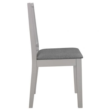 Dining Chairs with Cushions 4 pcs Grey Solid Wood