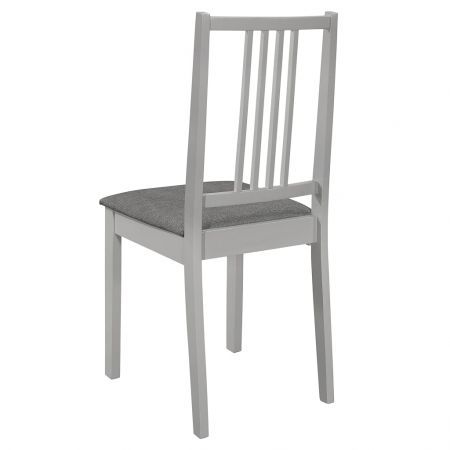 Dining Chairs with Cushions 4 pcs Grey Solid Wood