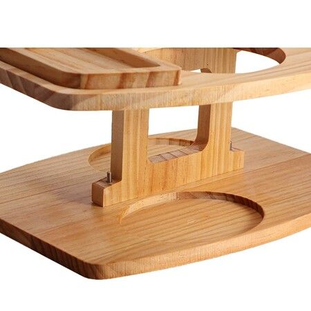 Portable Wooden Picnic Table Mini Furniture Snack Cheese Wine Tray with Glass Holder for Camping Beach Park