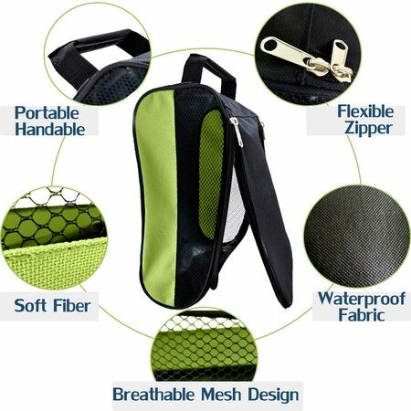 Golf Shoes Bags Travel Shoes Bags Zippered Sport Shoes Bag (Green)