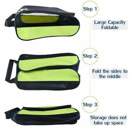 Golf Shoes Bags Travel Shoes Bags Zippered Sport Shoes Bag (Green)