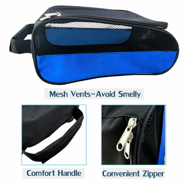 Golf Shoes Bags Travel Shoes Bags Zippered Sport Shoes Bag (Blue)