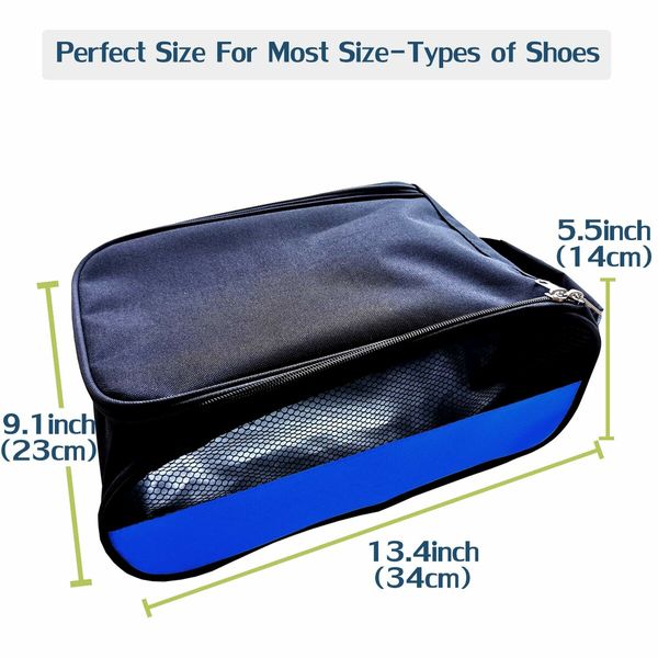 Golf Shoes Bags Travel Shoes Bags Zippered Sport Shoes Bag (Blue)