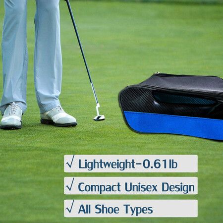 Golf Shoes Bags Travel Shoes Bags Zippered Sport Shoes Bag (Blue)