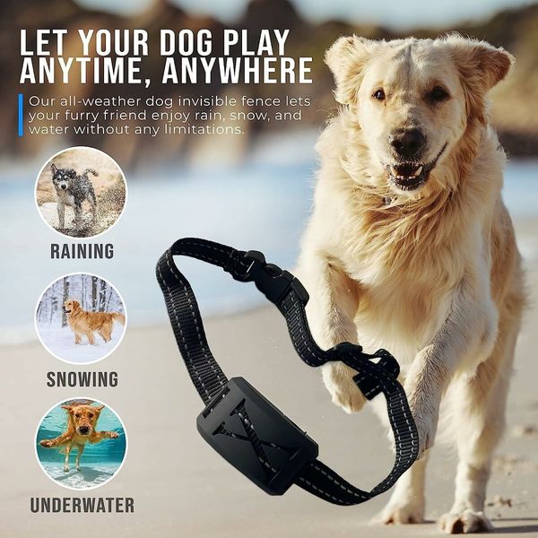 2-in-1 Wireless Dog Fence,Training Collar with Remote Electric Fence for Ultimate Dog Safety and Freedom.Shock Collar for Large Dog,Shock Collar (3 Collars + Transmitter)