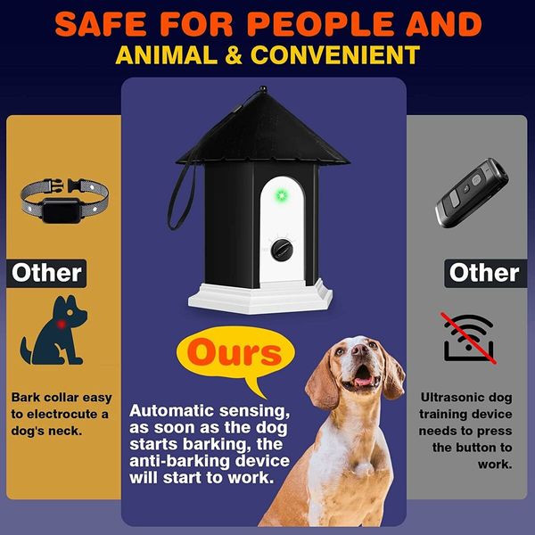 Anti Barking Device,Dog Barking Control Devices Up to 50 Ft Range Dog Training & Behavior Aids,2 in 1 Ultrasonic Dog Barking Deterrent Devices,Outdoor Anti Barking Device