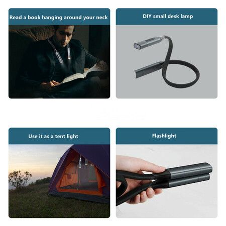 Rechargeable Neck Book Light LED Reading Lights for Books in Bed at Night for Camping Repairing Reading Knitting