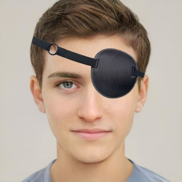 2PCS Eye Patch, Adjustable,Medical Eye Patch,Amblyopia Lazy Eye Patches for Left or Right Eyes,Black