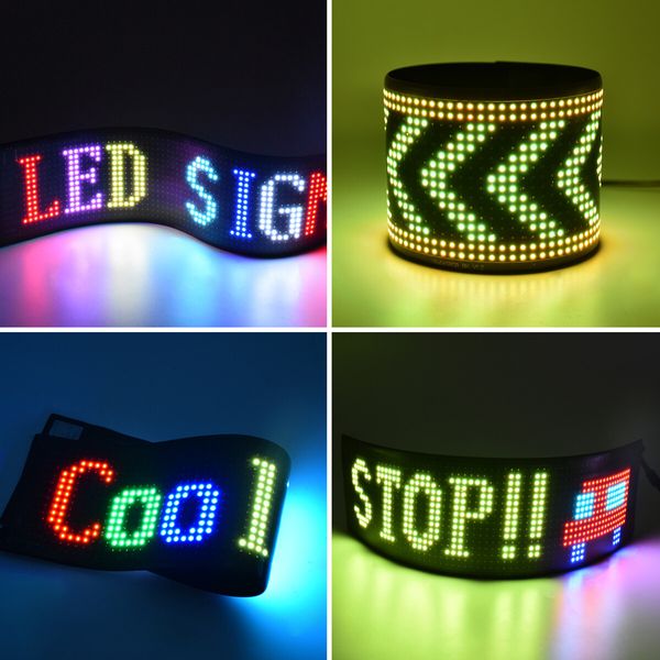 9.2x37.2cm 16x64pixel LED Signs Advertising Flexible USB 5V LED Store Sign Bluetooth App Control Custom Text Pattern Programmable LED Display