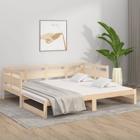 Pull-out Day Bed Solid Wood Pine 2x(92x187) cm