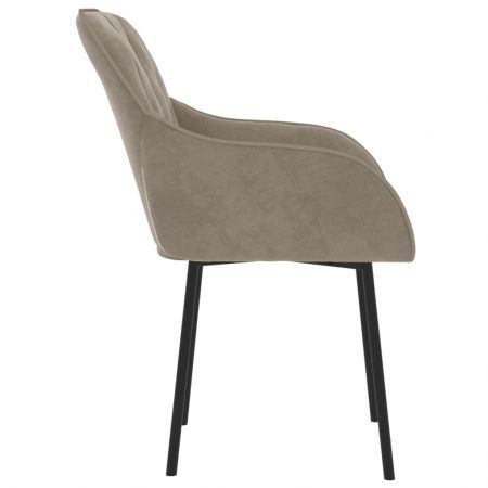 Dining Chairs 2 pcs Light Grey Velvet