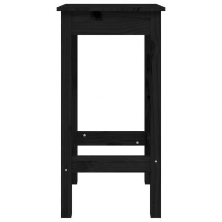 Bar Chairs 2 pcs Black 40x40x78 cm Solid Wood Pine