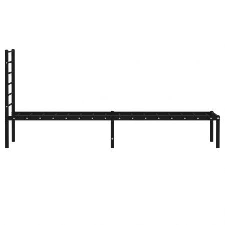 Metal Bed Frame with Headboard Black 92x187 cm Single