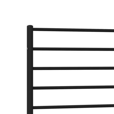 Metal Bed Frame with Headboard Black 92x187 cm Single