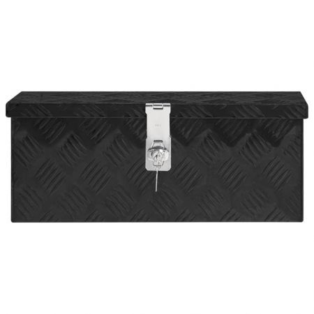 Storage Box Black 50x15x20.5 cm Aluminium