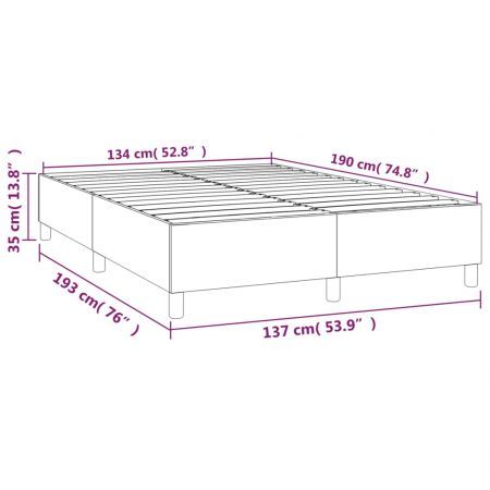 Box Spring Bed Frame Dark Grey 137x190 cm Double Velvet