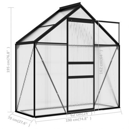 Greenhouse Anthracite Aluminium 1.33 m²