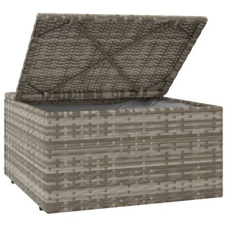 4 Piece Garden Lounge Set with Cushions Grey Poly Rattan